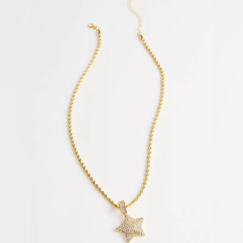 Iced Star Gold Pendant Necklace